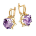 Серьги из желтого золота с аметистом