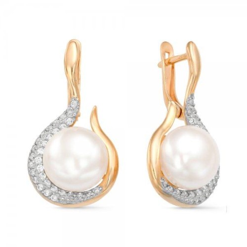 Золотые cерьги с жемчугом