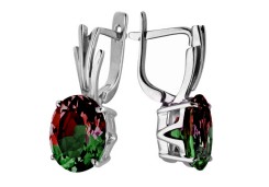 Серебряные cерьги с турмалином