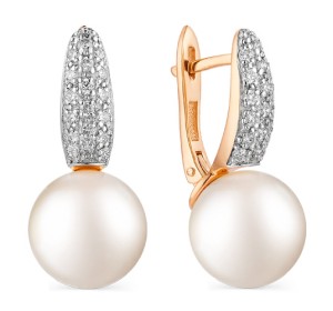 Золотые cерьги с жемчугом