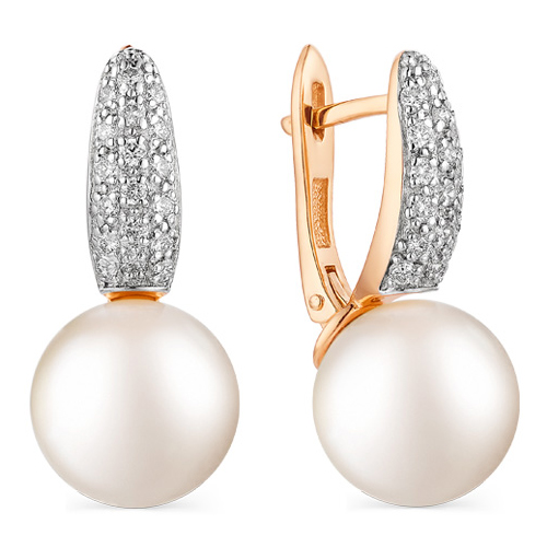 Золотые cерьги с жемчугом