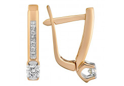 Золотые cерьги с бриллиантом