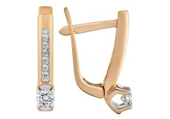 Золотые cерьги с бриллиантом