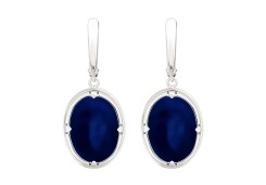 Серебряные cерьги висячие с лазуритом