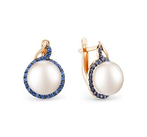 Золотые cерьги с жемчугом