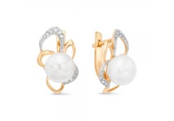 Золотые cерьги классические с жемчугом