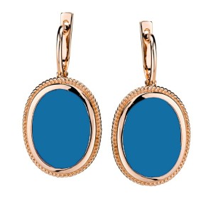 Золотые cерьги с бирюзой