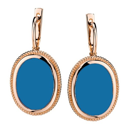 Золотые cерьги с бирюзой