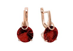 Золотые cерьги с гранатом