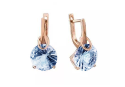 Золотые cерьги с топазом