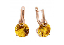 Серьги из желтого золота с цитрином