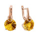 Серьги из желтого золота с цитрином