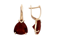 Золотые cерьги с гранатом