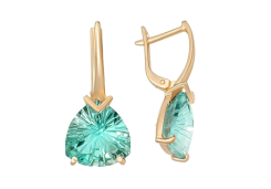 Золотые cерьги с кварцем