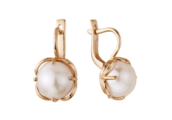 Золотые cерьги с жемчугом