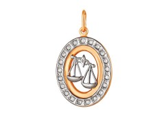 Золотая подвеска с фианитом