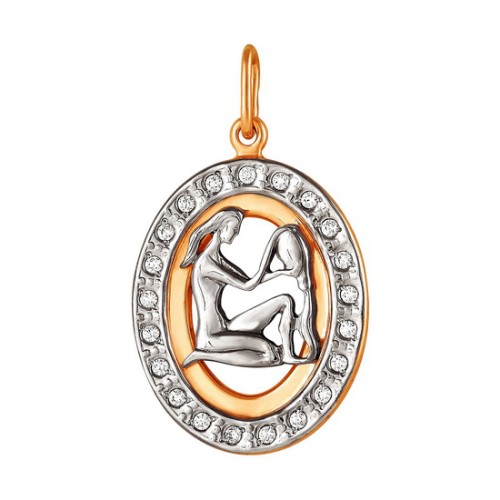 Золотая подвеска с фианитом