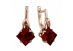 Золотые cерьги с гранатом