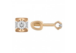 Золотые cерьги пусеты (гвоздики) с бриллиантом