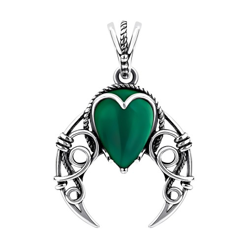 Серебряная подвеска с агатом