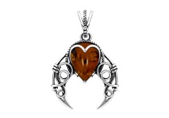 Серебряная подвеска с янтарем