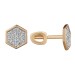 Золотые cерьги пусеты (гвоздики) с бриллиантом