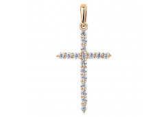 Серебряная подвеска с позолотой с фианитом