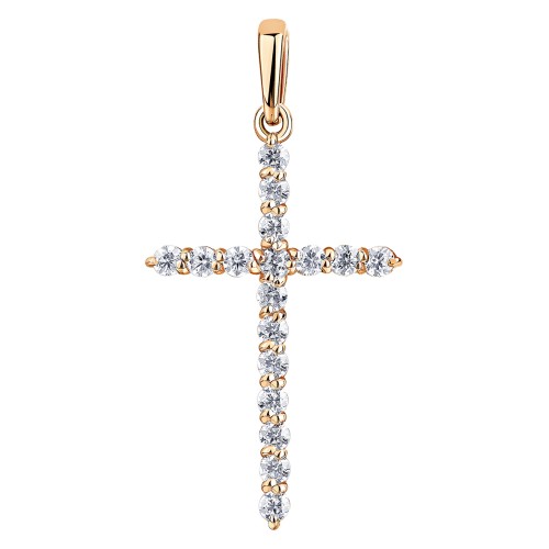 Серебряная подвеска с позолотой с фианитом