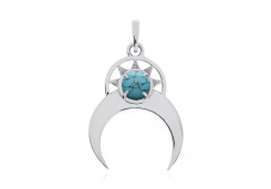 Серебряная подвеска с бирюзой