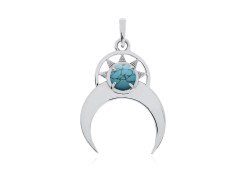 Серебряная подвеска с бирюзой