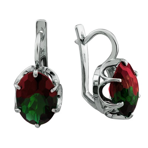 Серебряные cерьги с турмалином