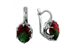 Серебряные cерьги с турмалином
