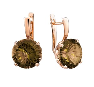 Золотые cерьги с ситаллом