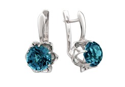 Серебряные cерьги с ситаллом