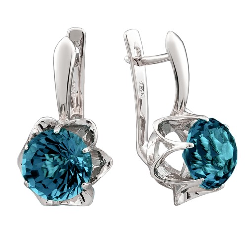 Серебряные cерьги с ситаллом