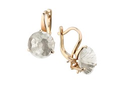 Золотые cерьги с горным хрусталем