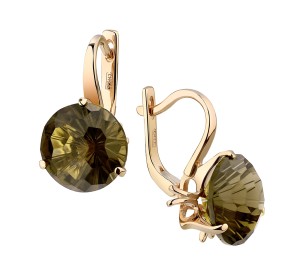 Золотые cерьги с ситаллом