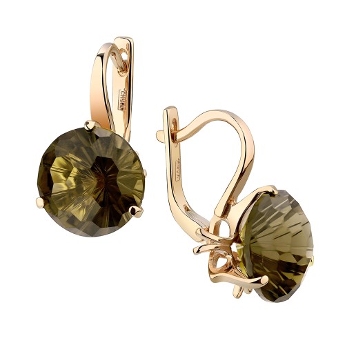 Золотые cерьги с ситаллом