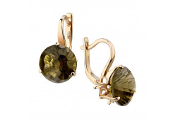 Золотые cерьги с ситаллом