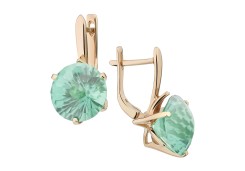 Золотые cерьги с кварцем