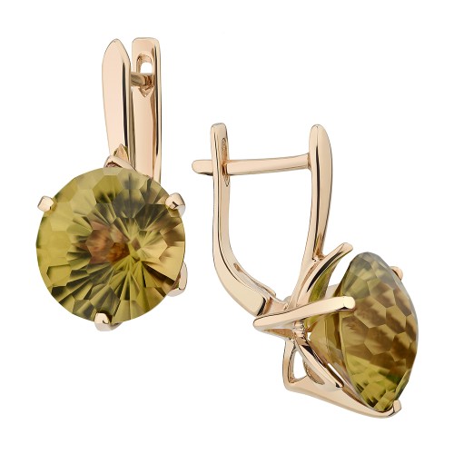 Золотые cерьги с ситаллом