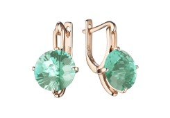 Золотые cерьги с аквамарином