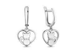 Серебряные cерьги висячие с эмалью