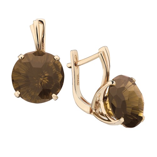 Золотые cерьги с ситаллом