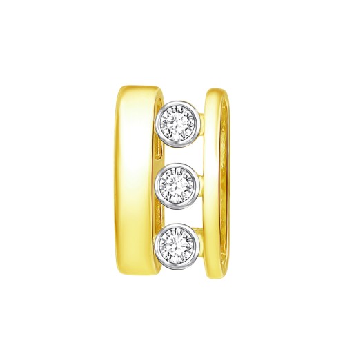 Подвеска из желтого золота с фианитом