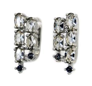 Серебряные cерьги с фианитом