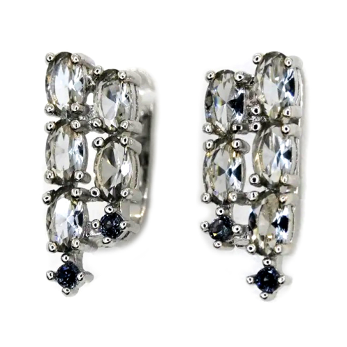 Серебряные cерьги с фианитом