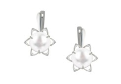 Серебряные cерьги классические с жемчугом