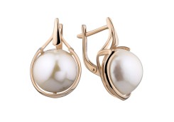 Золотые cерьги с жемчугом
