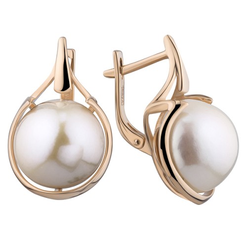 Золотые cерьги с жемчугом